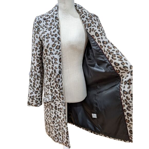 Pink Martini Collection Leopard Print Long Coat Size S - Picture 9 of 13